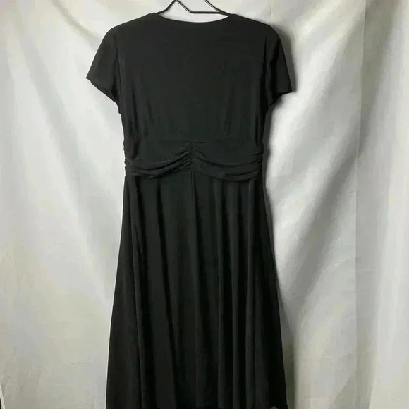 R&M COLLECTION WOM SIZE 12 BLACK DRESS FAUX WRAP RHINESTONE ACCENT AT WAIST - Picture 10 of 14